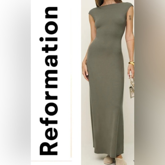 Reformation Sabine Knit Dress Green- size L - armafbd.com
